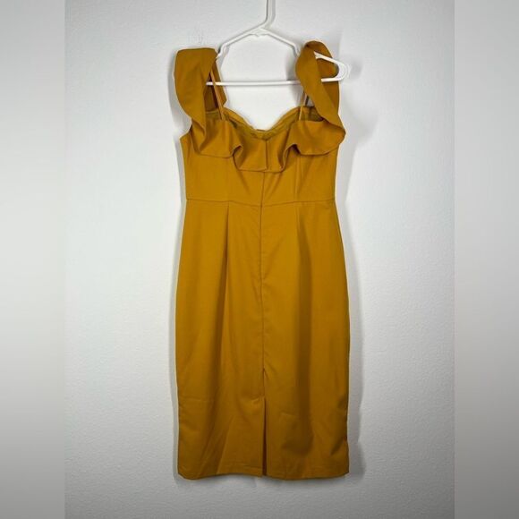 Ava. Ruffle Bustier Mini Dress Size L Sleeveless Zipped Lined - Picture 2 of 16